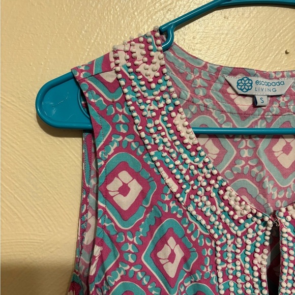 Escapada Pink and Blue Blouse Vibrant Top - Picture 6 of 9